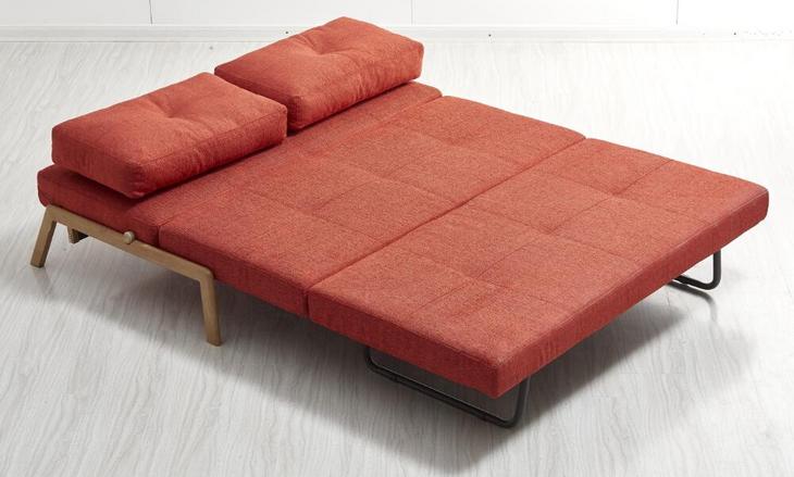 FD-002 橘红色折叠沙发床