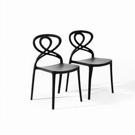 家用现代简约意大利设计师塑料凳子靠背椅子主题餐厅餐椅