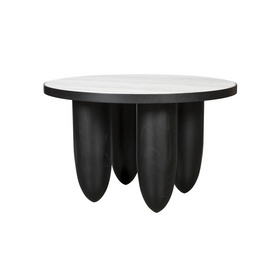 现代简约黑色大理石圆形餐桌HF19176