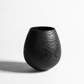 黑色旋木花瓶装饰瓶GB19070