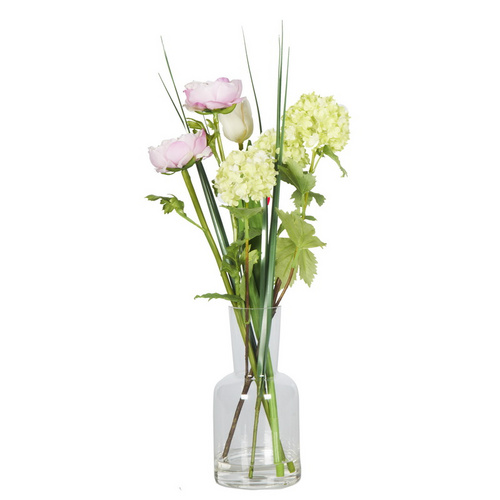 歐式簡(jiǎn)約玻璃花瓶創(chuàng)意透明插花餐桌客廳裝飾花瓶仿真花花器擺件FL18021