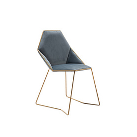 欧式简约舒适绒布金属框架餐椅网红不锈钢休闲椅