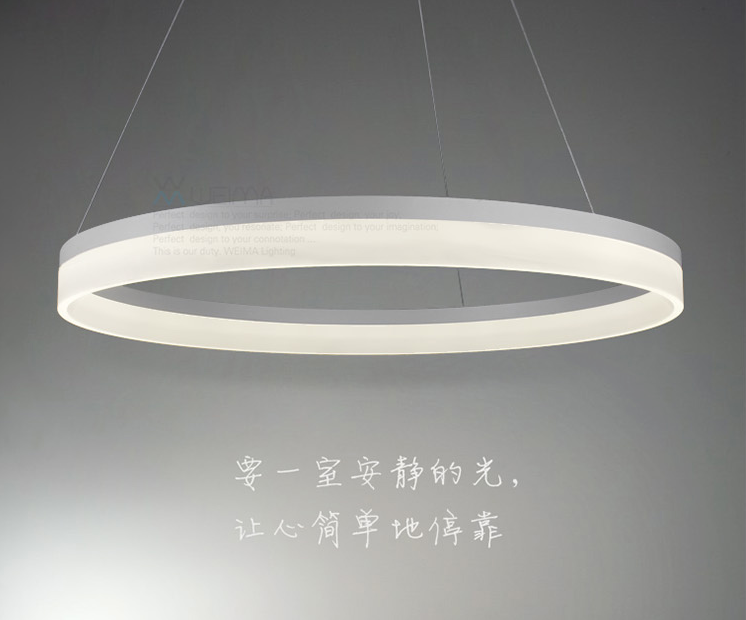现代简约亚克力客厅餐厅厨房书房圆形LED家居照明吊灯