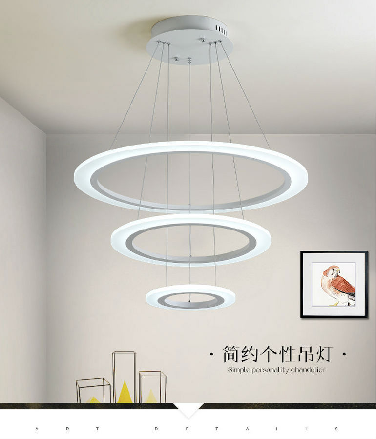 现代简约餐厅吊灯创意个性饭厅灯大气家用高档环形客厅吊灯
