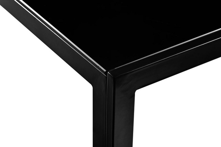喷漆黑色钢化玻璃餐桌