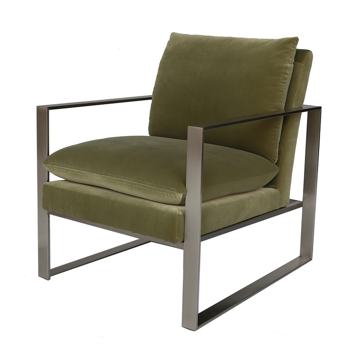 W2512 Armchair with Stainless Steel Metal Frame for Sale Living Room Office Restaurant sets
