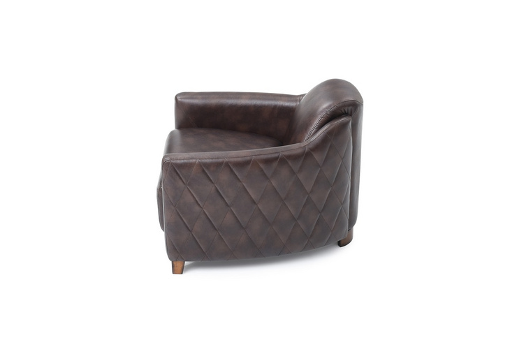 2170 English style home furniture Distressed Brown Diamond Quilted Club Chair