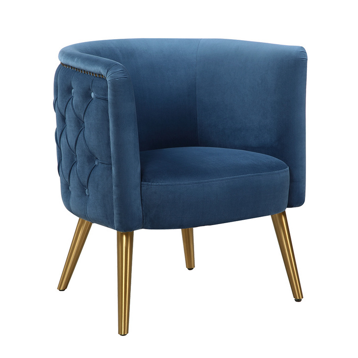 2533 Velvet Fabric Modern living room Chair with Botton Tufted Back for Dining Room and Restaurant and Hotel Use