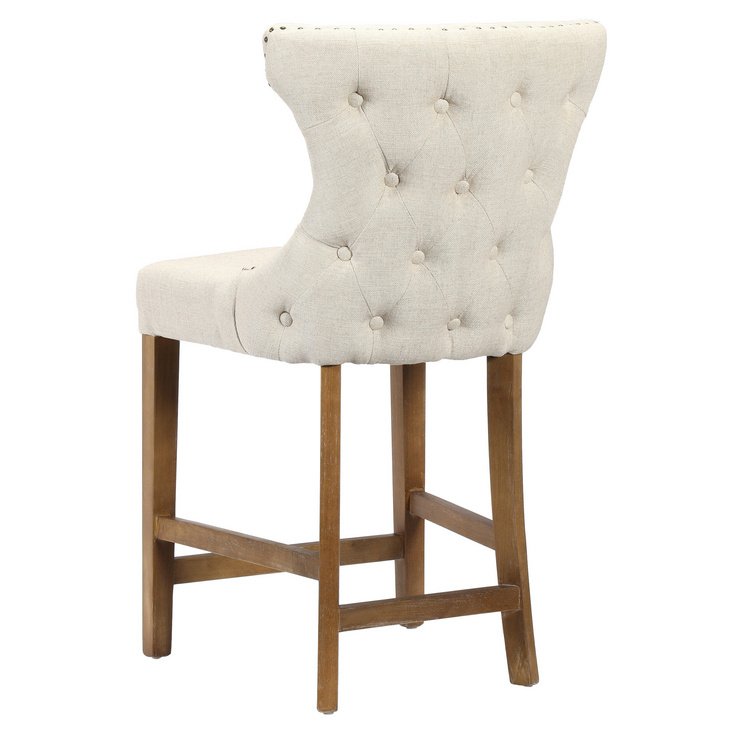 4075-24 Indoor furniture High quality barstool solid wood barchair linen fabric