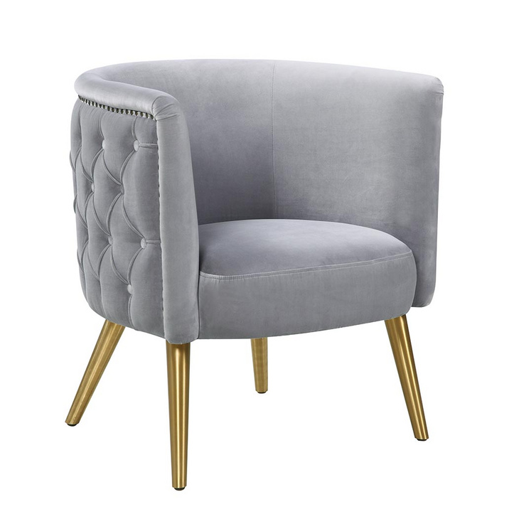 2533 Velvet Fabric Modern living room Chair with Botton Tufted Back for Dining Room and Restaurant and Hotel Use