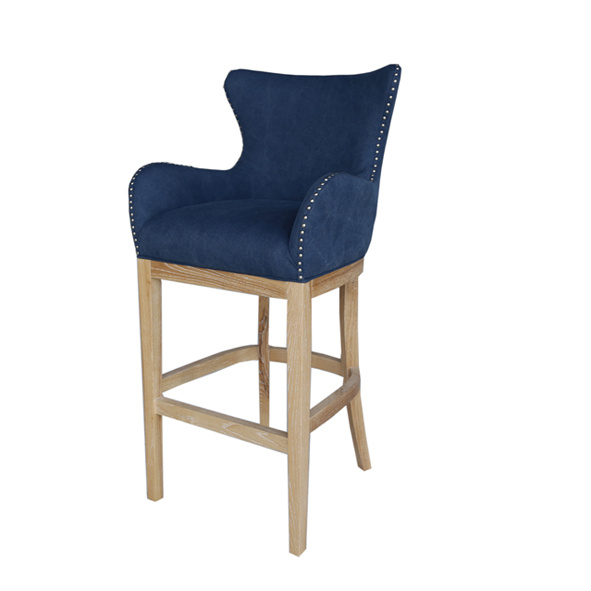 4086 Upholstered Bar Stool Chair Modern Design Wooden Luxury barchair