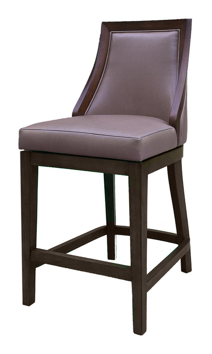 No.95 Wooden Bar chair with linen Back for Kitchen and Club