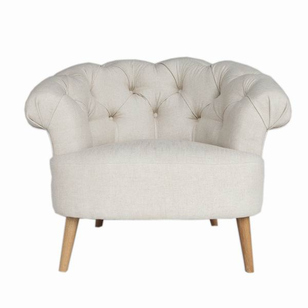 1163 Linen button tufted modern sofa with wooden kd legs for Living room