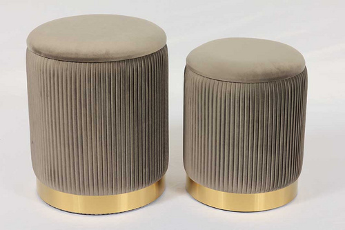 Velvet ottoman