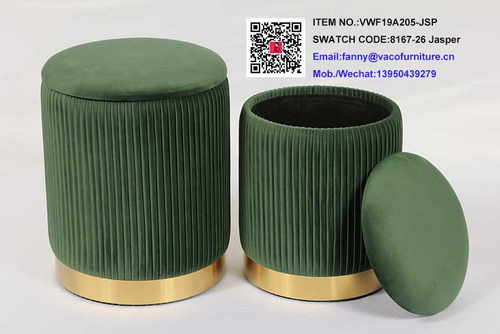 Velvet ottoman
