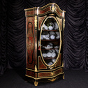 梵尼斯欧洲西洋古董法国布勒工艺TEXIER签名珍贵材质镶嵌展示柜