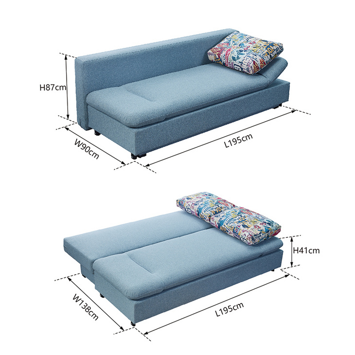 可调节扶手储物多功能沙发床