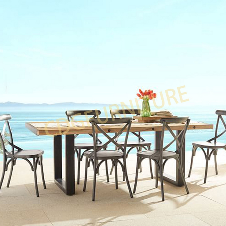 全铝户外漆花园餐椅 时尚个性欧式餐椅 657-H45-ALU