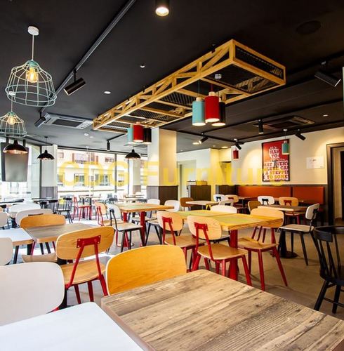 高档定制 个性主题餐厅 寿司店咖啡馆家具餐椅 658C-H45-STW