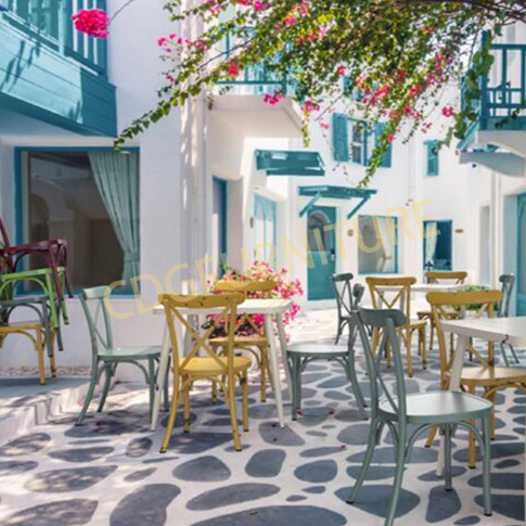 地中海风格 主题潮流餐厅 经典休闲餐饮椅子 657S-H45-ALU