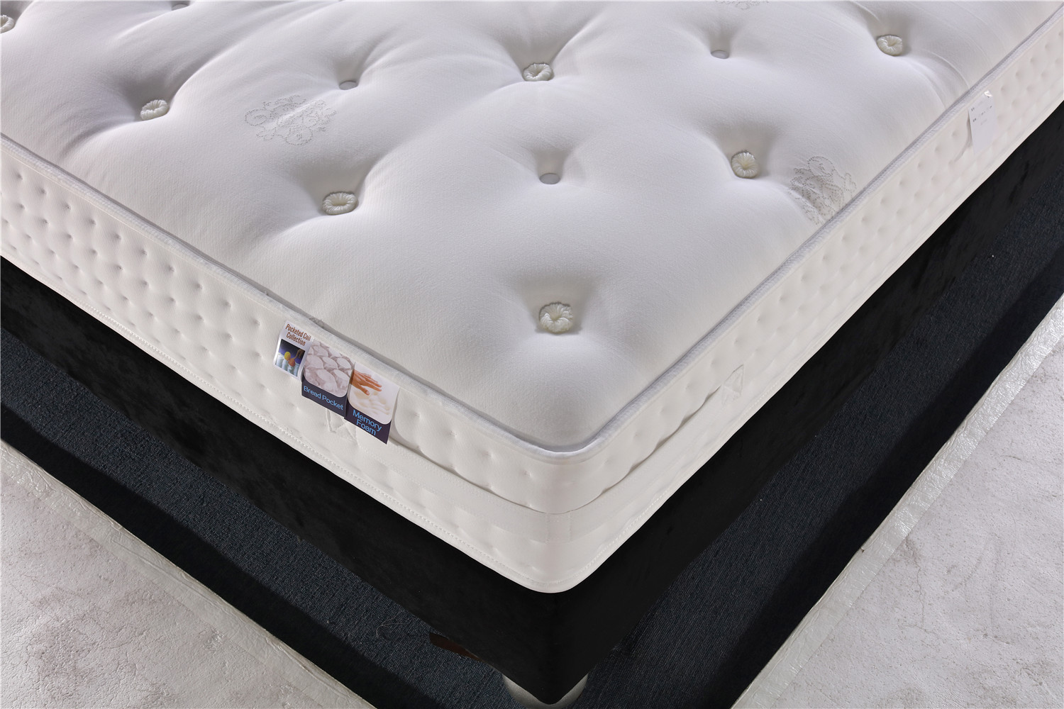 家用纯白色真空口袋弹簧记忆海绵床垫