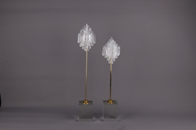 菱形-玻璃底+白水晶柱内撒黄铁矿B0383-B0384