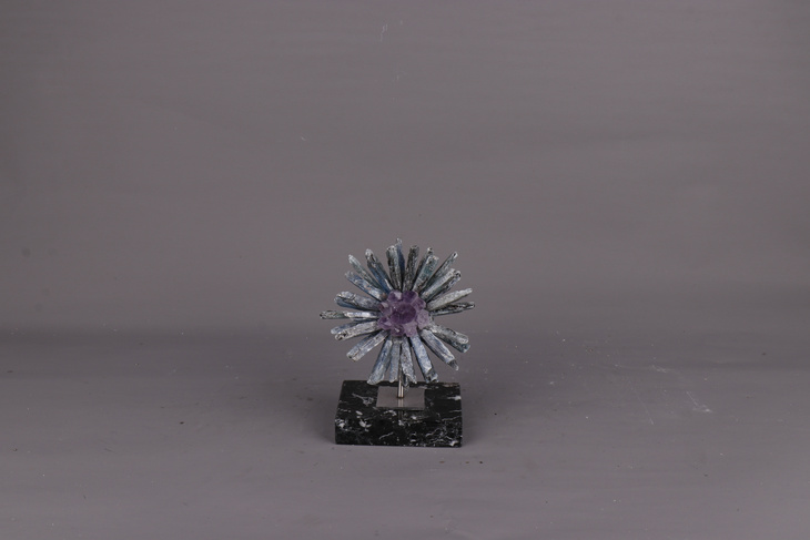 大理石底+花-蓝晶条+紫晶柱B0616