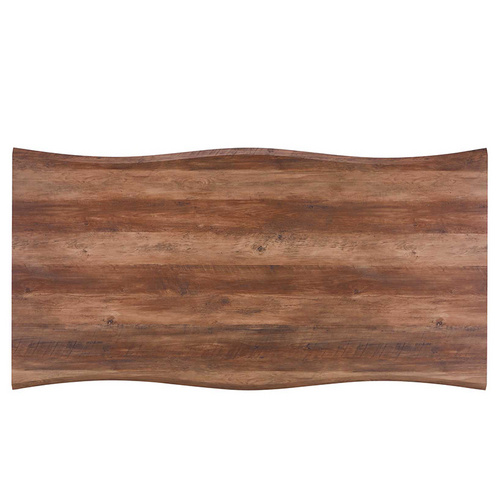 Home Furniture MDF Slab Wood Dining Table With Metal Tube Legs Base