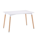 HOT sale MDF WOOD top simple style round leg dining table for restaurant and home for wholesale