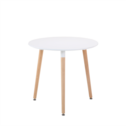 Small MDF WOOD top simple style round leg dining table for restaurant and home for wholesale