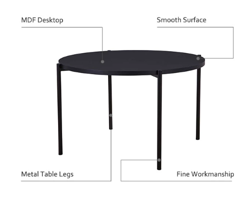 Concise style black dining table
