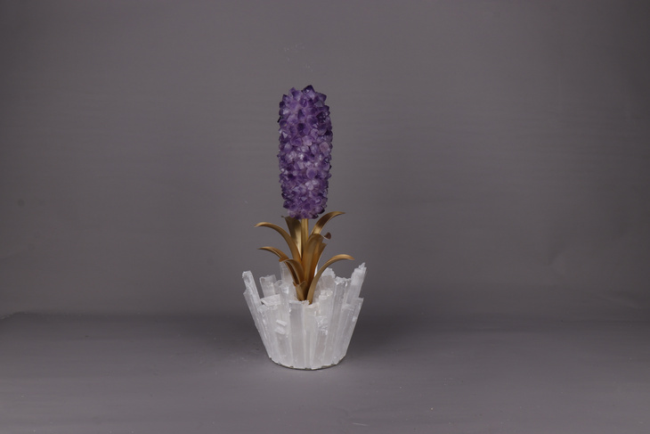 白石膏条底+风信子-紫晶花B1142