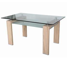 MDF Gloss Dinning Room Table Set Modern Tempered Glass Dining Table Set