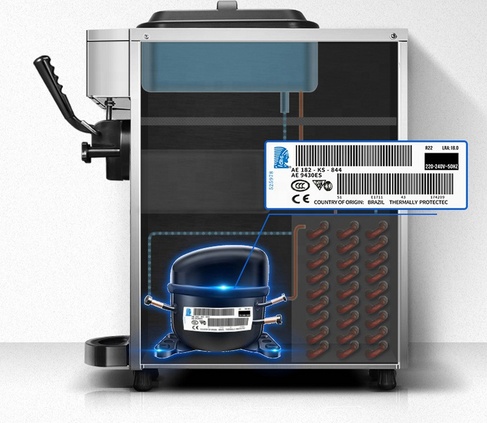 Table top soft ice cream machine