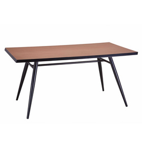 MDF dining table and chair,wood finish,metal with black printing