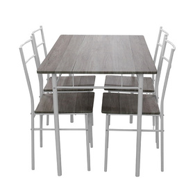 5件式简约餐桌套装4椅桌家庭餐厅餐桌