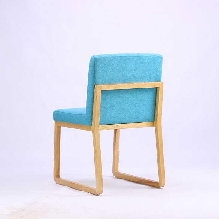 北欧轻奢餐椅家用现代极简意式休闲布艺网红千鸟格单人实木软垫餐椅 C231-1