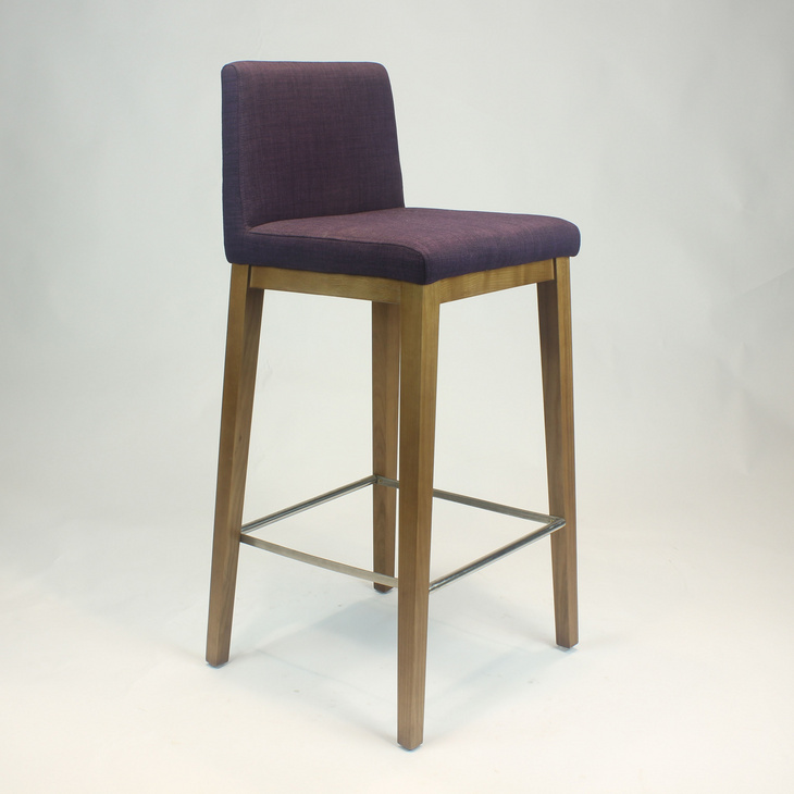 复古实木酒吧椅 现代简约软垫高脚凳吧台凳 创意吧台椅家用高餐吧椅