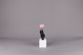大理石底+黑人投球-粉晶 小 球7-8cmB1629
