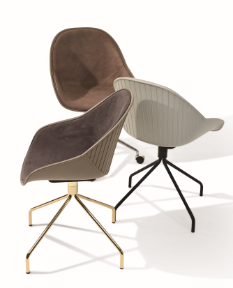 leshi原创设计办公室椅四爪旋转软包椅