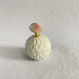糖果罐-白瓷+杏黄玛瑙抛光石C20201302
