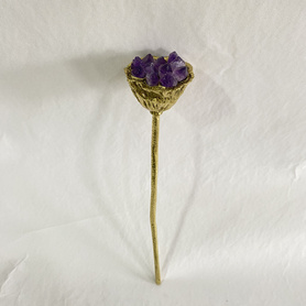 花瓶插花-莲蓬-紫晶花H20201260