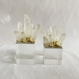 摆件-玻璃底+白水晶柱 高B20201145-B20201146