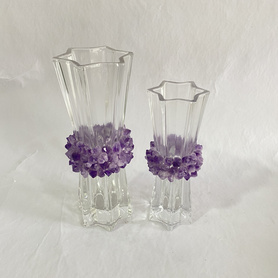 花瓶-六角口-紫晶花 高H20201262	-H20201263