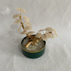 摆件-盆栽松树-白水晶抛光石B20201248