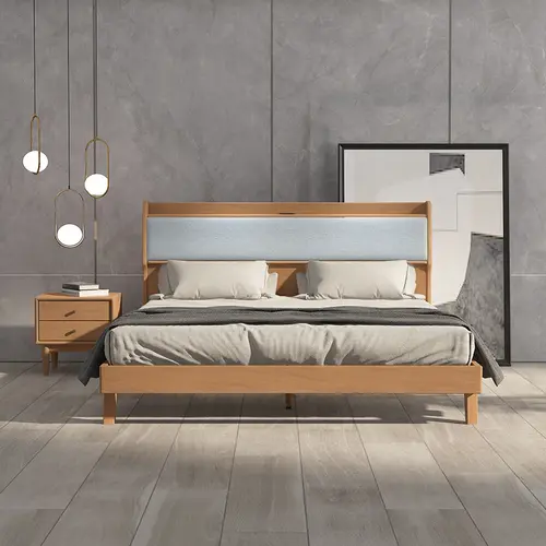 Cloud dream bed modern solid wood South American cherry bed
