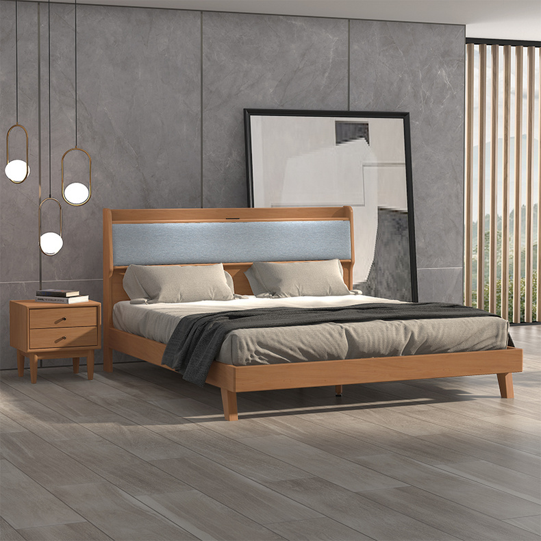 Cloud dream bed modern solid wood South American cherry bed