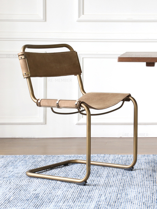 复古轻奢设计师工作室办公椅美式工业风铁艺异形靠背椅无扶手餐椅