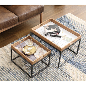 北欧时尚简约创意透明有机玻璃亚克力家具桌子铁艺方形茶几边几
