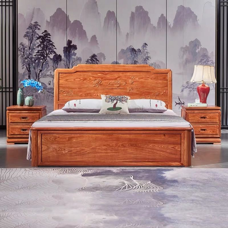 實(shí)木中式床